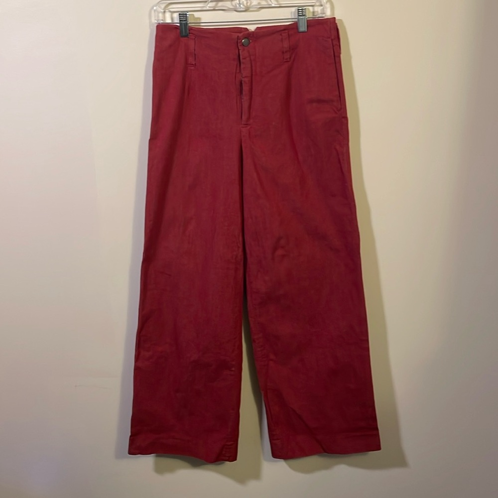 J. Peterman Women's Red Straight Leg Chino Pant Size 6 L 30